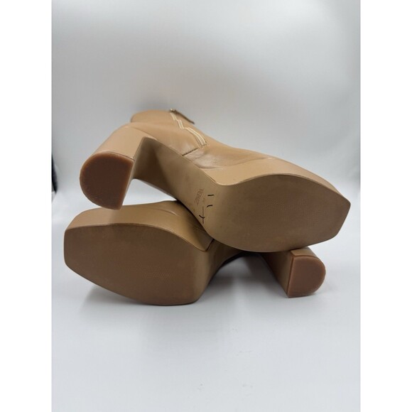 Zara Women’s Nude Beige Platform Ankle Boots Heels Genuine Leather US 8.5 EU 39 - Picture 15 of 16